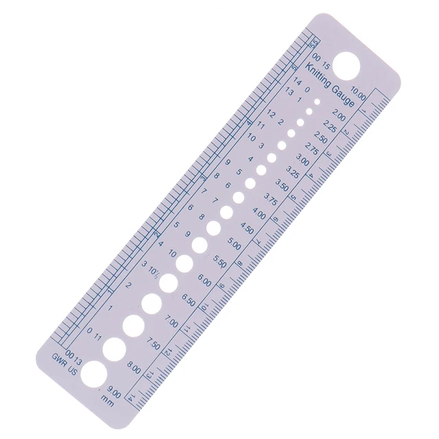 Knitting Needle Gauge Inch Cm Ruler Tool US UK Canada Sizes 2-10mm -  AliExpress