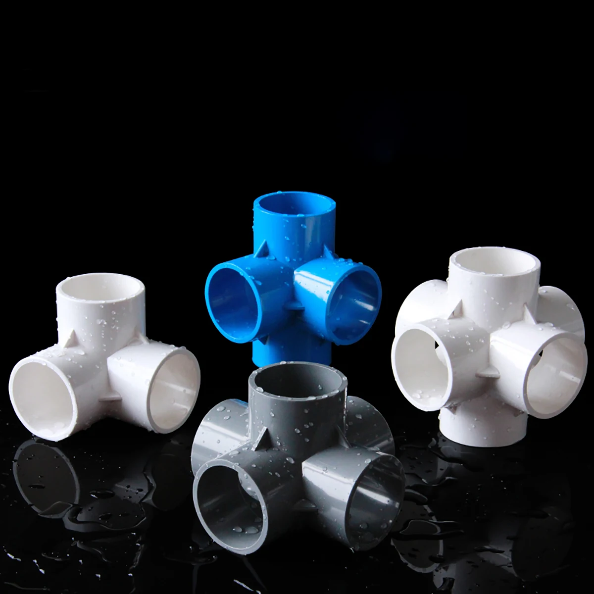 

3/4/5/6 Way PVC Connector Water Supply Pipe Fitting 20/25/32/40/50mm Equal Connector Garden Irrigation Tube Fitting Solvent Weld
