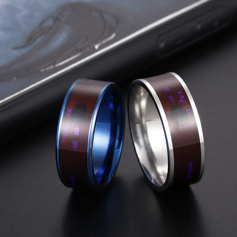 Fashion Men's Ring Magic Wear NFC Smart Ring Finger Digital Ring for  Android phones with functional couple stainless steel ring - AliExpress