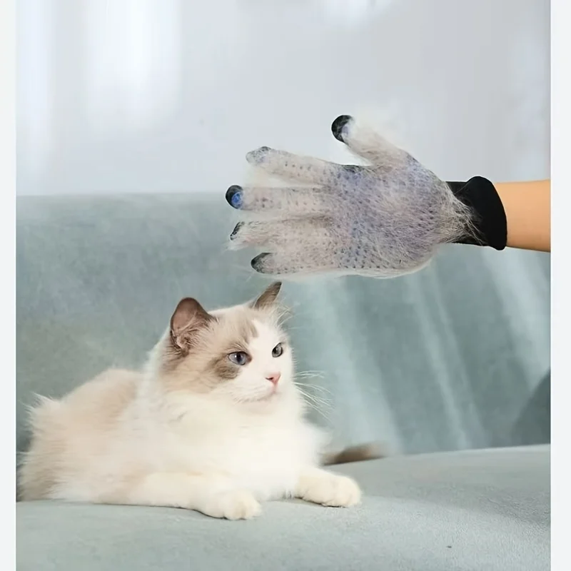 Pet Grooming & Deshedding Glove with Massage Brush