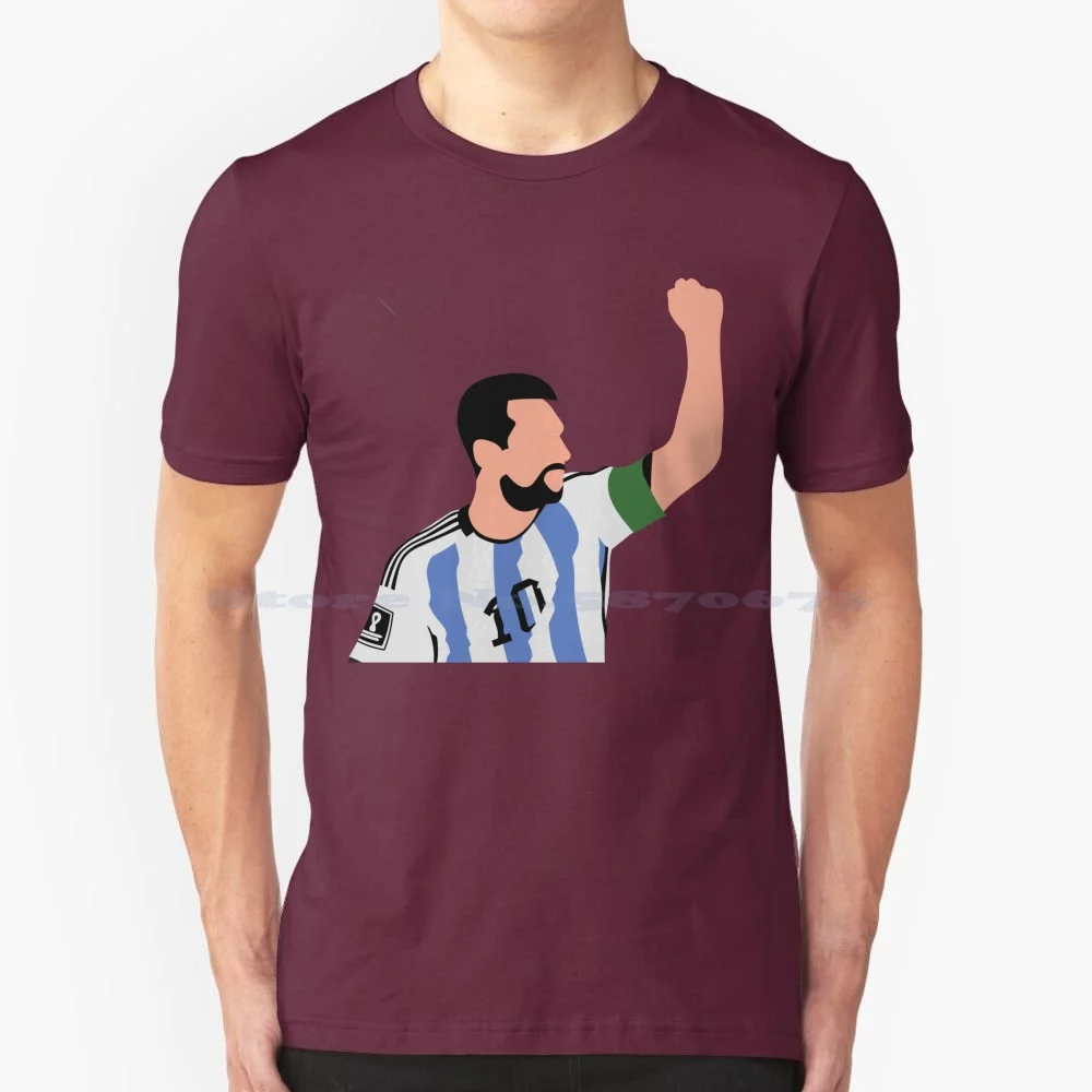 T-Shirt 100% Cotone T-Shirt Gost Leo Argentina Fc Legends Palloni Da Calcio Calcio Sport Vector Simple