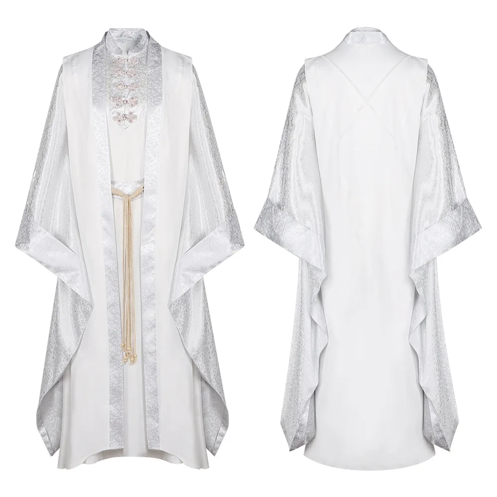 Costume da Saruman per Halloween, Abito Bianco da Uomo, Travestimento per Feste di Carnevale e Halloween, Outfit da Saruman - immagine 5
