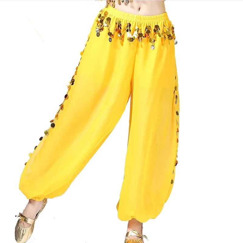 

Belly Dance Pant Women's Genie Harem Pants Oriental Belly Dancing Tribal Costume India Shinny Bloomers Trousers