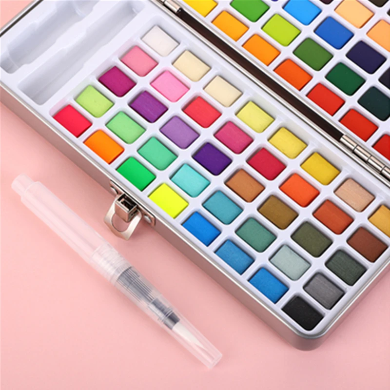 50/72/90/100 Colors Soild Watercolor Set Basic New Glitter Watercolor Paint for Drawing Art Paint Supplies watercolor painting set watercolor paint watercolor pigment
