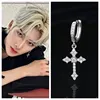 2024 Korean Wave New Ricky Same Classic Cross Earrings Fashion Zircon Men's Vintage Jewelry Accessories Gift 1