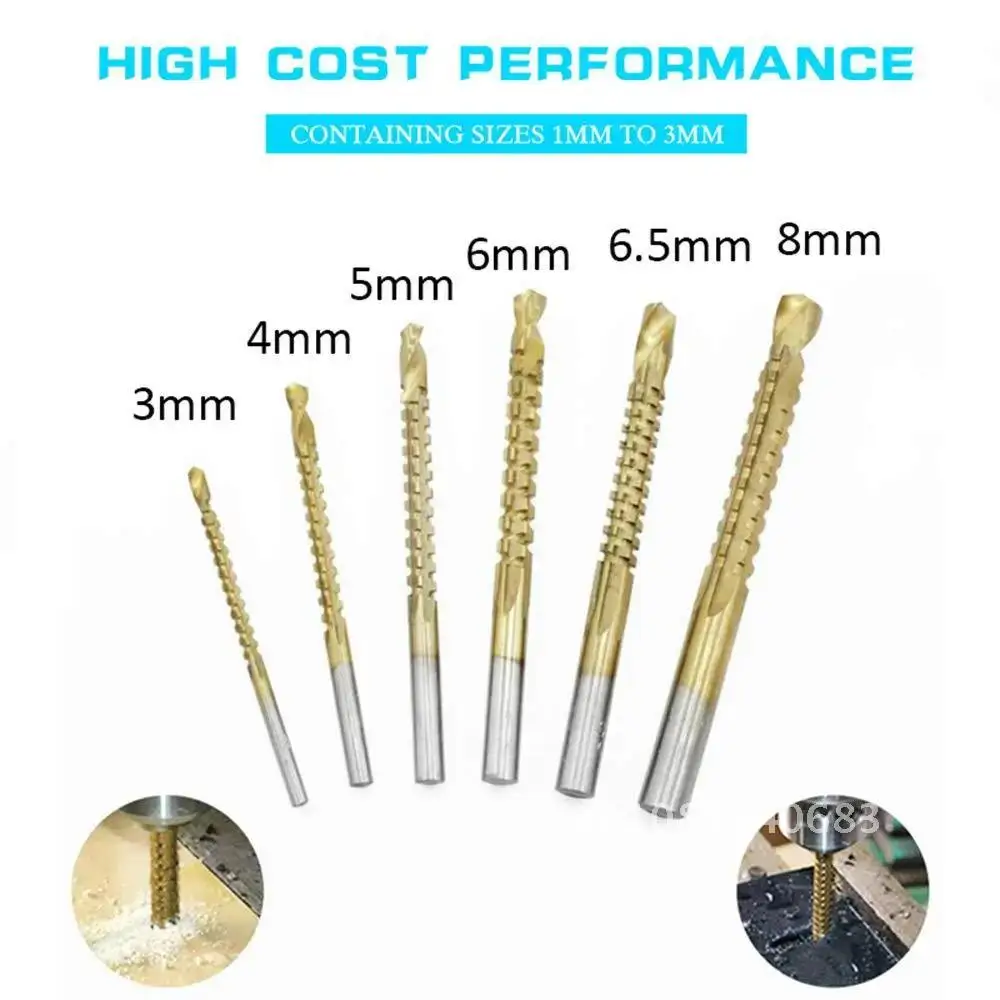 

Spiral Screw Metric Composite Tap Drill Bit Set 3/6Pcs Cobalt Drill Bit Twist Drill Bit Set Cutting Drilling Polishing Tools