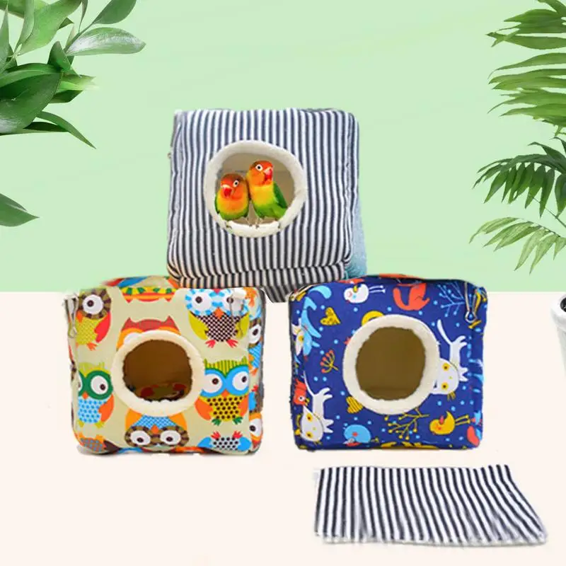 

Cartoon Bird Sleeping Bedroom Budgie Nest Bird House With Washable Removable Mat Cockatiel Nest Warm Cozy Parrot Parakeet Nest
