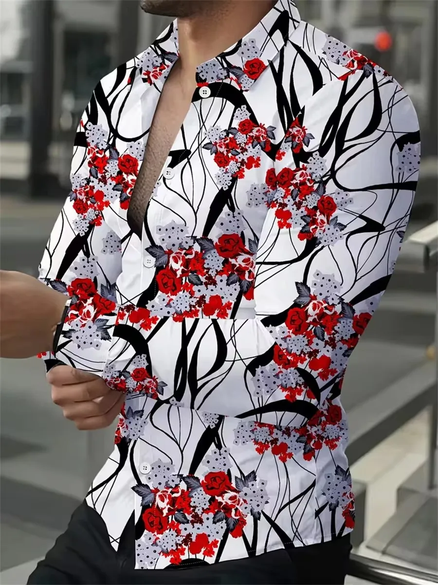 قميص رجالي بأكمام طويلة بتصميم خطوط هندسية باللونين الأسود والذهبي، كارديجان أنيق وعصري من قماش مريح.