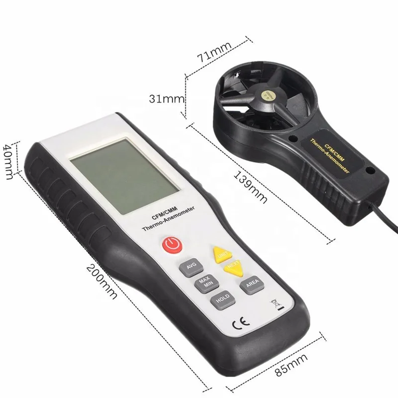 HT-9819 CFM/CMM 열풍속계 디지털 풍속계 공기 속도 테스터 미터
