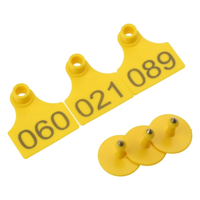 Cattle Ear Tags Plastics Ear Tags for Sheep Cattle Calf Hogs Number 1-100 29EF