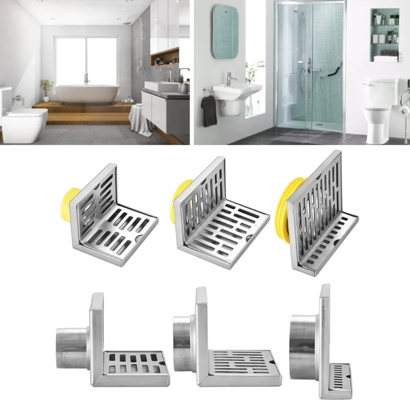 

Stainless Steel Thickened Wall Floor Drain L Shape Tile Insert Floor Drain