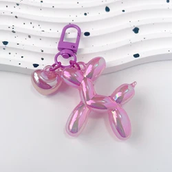 Charming Acrylic Cartoon Balloon Dog Keychain for Women - Whimsical Jewelry & Bag Accessory Gift (Jelly purple)