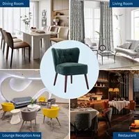 Удобное одноместное кресло для гостиной, спальни, офиса, столовой, туалетного столика, современное акцентное кресло, кресло с деревянными ножками — изображение 3