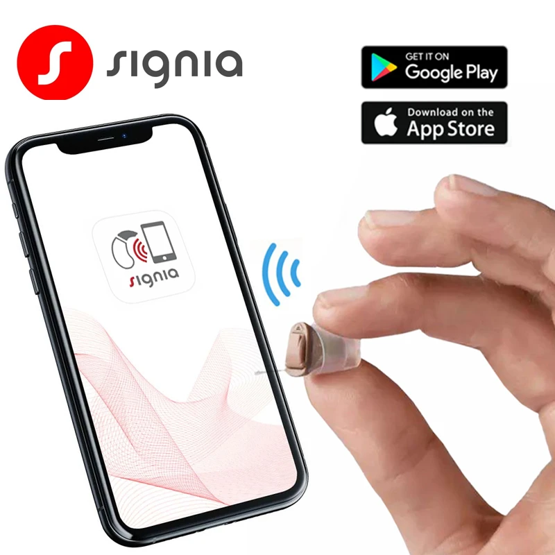 Siemens Signia Hearing Aids Mini In The Ear Hearing Aid 8 Channels Ear Care Aid App Volume