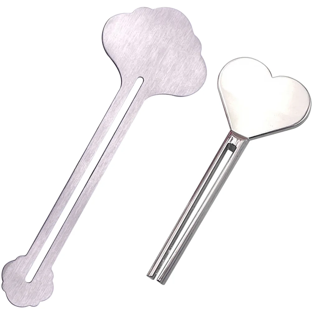 2 Pcs Toothpaste Squeezer Key Keys Dispenser Rollers Metal Tube Dispensers Alloy 5