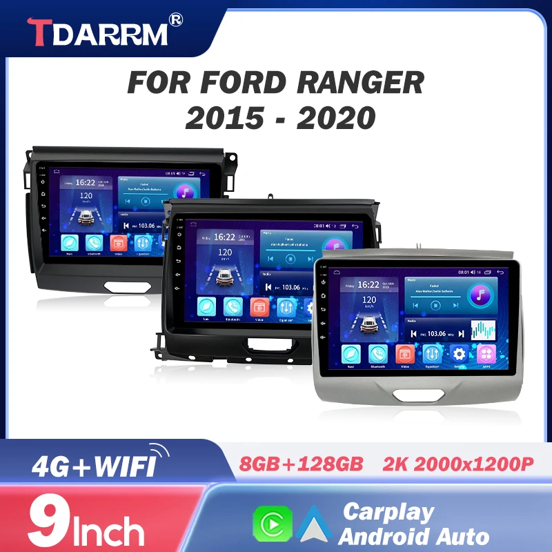 For Ford Ranger 2015-2020 Car Radio Android 12 Automotivo Multimedia ...