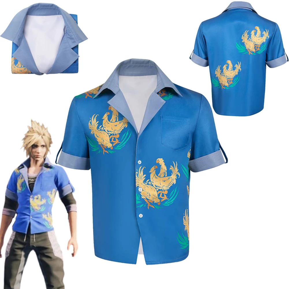 

Cloud Cosplay Anime Game Final Cos Fantasy VII Costume Ocean Land Bird Beach Shirt Halloween Carnival Suit For Men Male Adult