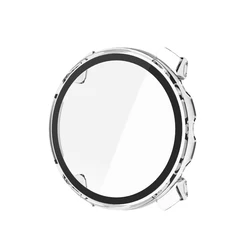 Premium Full Glass Screen Protector Case - Hard Edge Shell for Smart Watch Protective Cover Accessories (Clear)