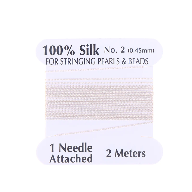 2 # 0.45mm 10 adet/paket El Yapımı %100 Doğal İpek Kordon İpi Boncuklu İpek İplik İğne Uçlu İpek DIY Takı Yapımı İçin
