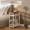 Narrow Side Table Set of 2, with Charging Station, End Table for Small Spaces, Nightstand with 2 USB Ports and 2 Outlet 6
