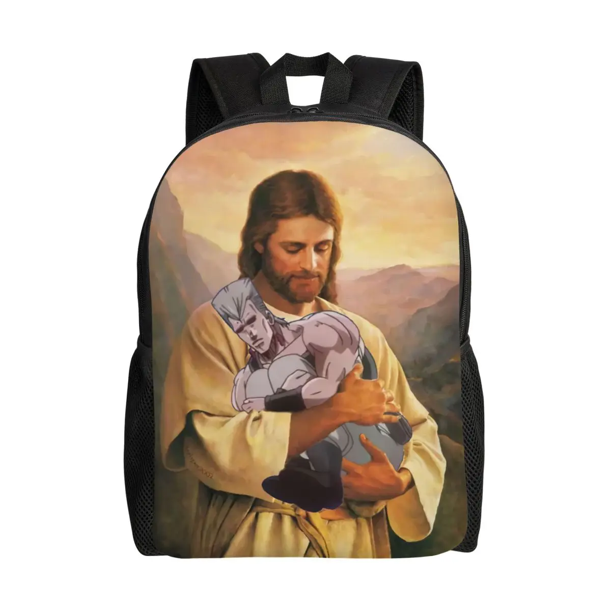 

Jojos Bizarre Adventure Polnareff Jesus Laptop Backpack Men Women Fashion Bookbag for School College Students Anime Manga Bag