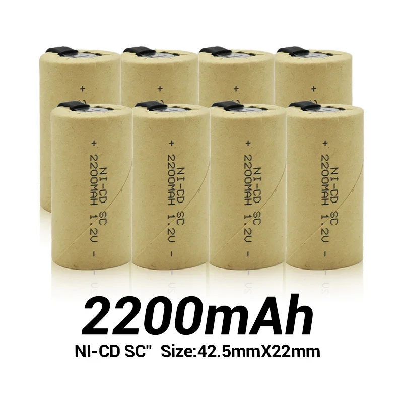 

Brand NEW SC 1.2V 2200mah NI-CD rechargeable battery+solder strip For assembling screwdriver electric drill..