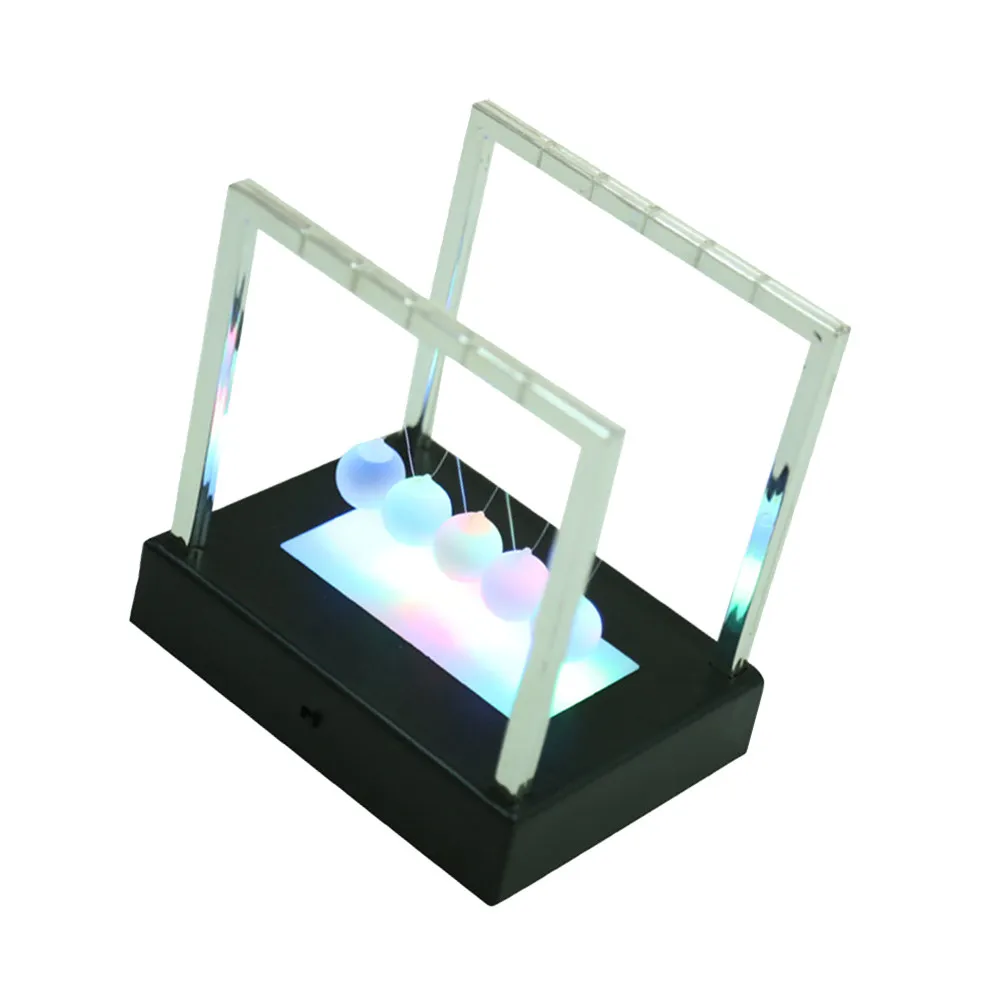 1Pcs Perpetual Motion 12x8.8x12cm 홈 오피스를 위한 현대적인 책상 장식 독특한 진자 디스플레이 에너지 절약