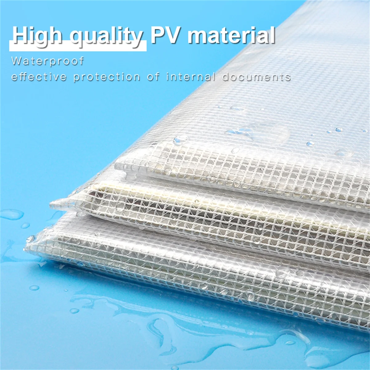 File Storage Bag 5pcs A4 Zippered Waterproof Transparent Study Storage File Data Bag-PE file storage bag