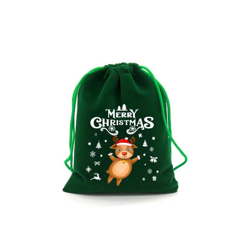 thumbnail image 1 of 1 bolsa de terciopelo navideña, pequeña bolsa de regalo para dulces, bolsa con cordón, bolsa de regalo para fiesta navideña, bolsas de embalaje de joyería boutique, 1 of 5