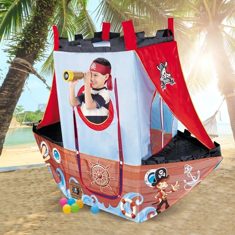 

Children's Play House Game Tent Toys Ball Pit Pool Portable Foldable Pirates Ship Tent Indoor Outdoor Camping Castle Kids Gift