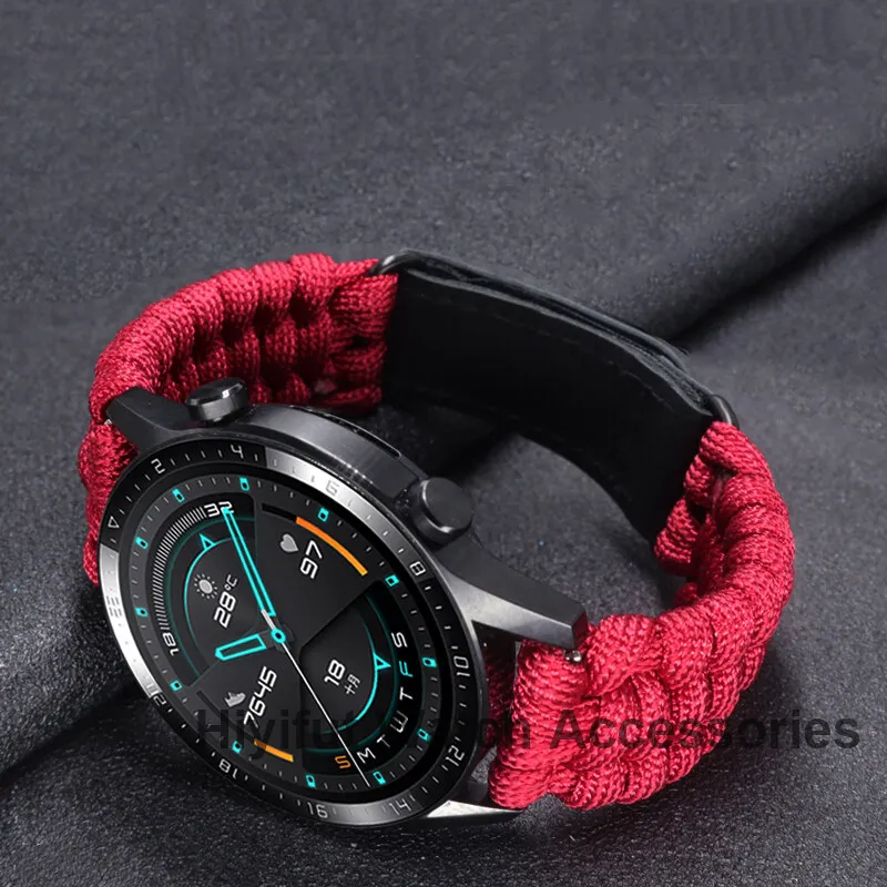 Colorful Braided Velcro Style Universal Watchband, 20-22mm