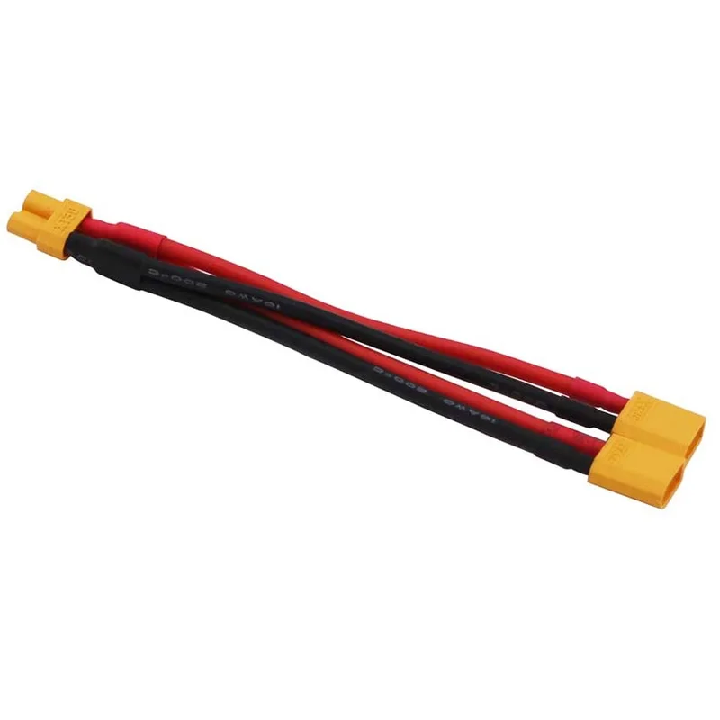 Câble parallèle XT30 10cm 18AWG posé à plat, connecteurs orientés vers l'avant