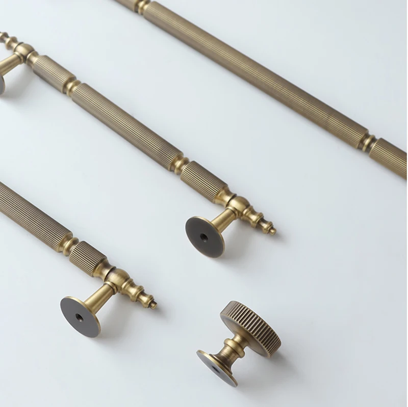 Solid Brass t Bar Handles Grão Vertical Design de Linha Gaveta Puxa Armário de Cozinha Hardware de Luxo