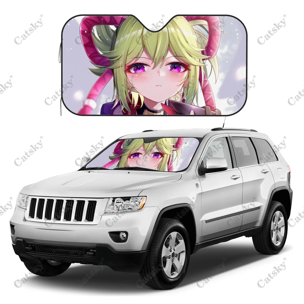 

Genshin Impact Car Windshield UV-proof Sunvisor Decor,Car Windshield Sunshade Protect,Car Accessory Foldable Sunshade Keep Cool