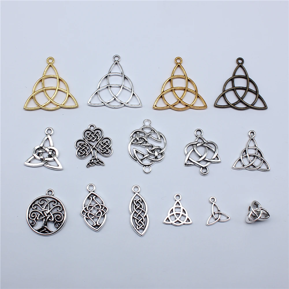 20pcsTriquetraSymbolCharmsPendantsAntiqueJewelryMakingDIY