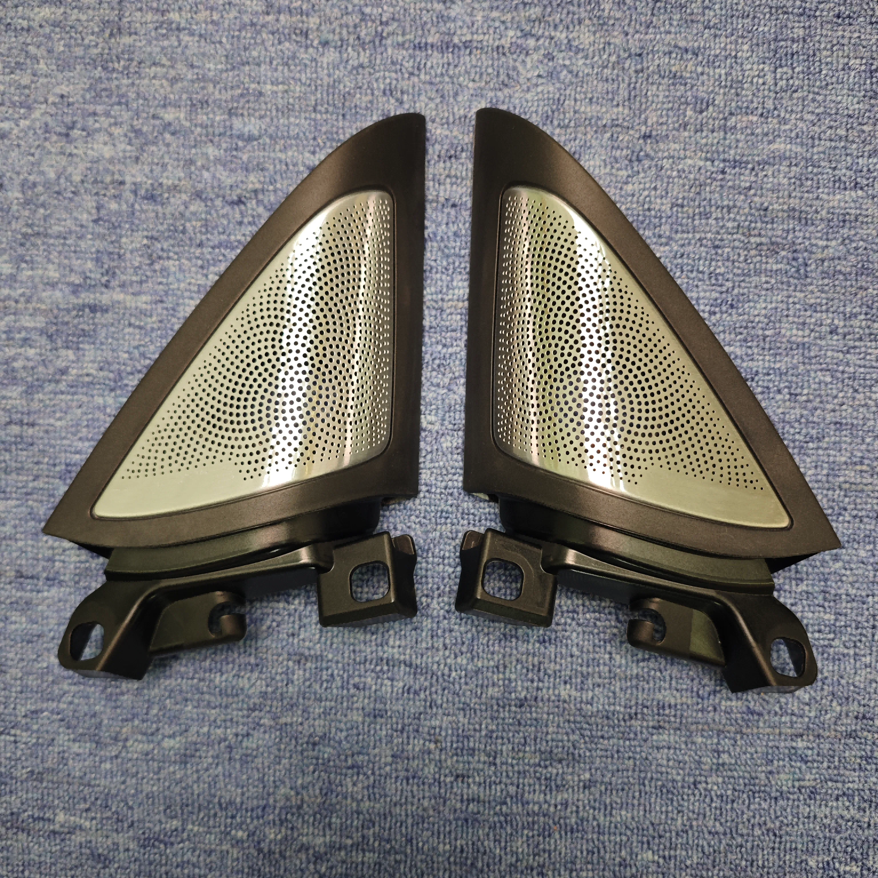 삼각형 도어 실버 메탈 고급 장식 트위터 LED 커버 (BMW G22 G23 G26 G82 차량용) 혼 글로우 오디오 키트 스피커 개조