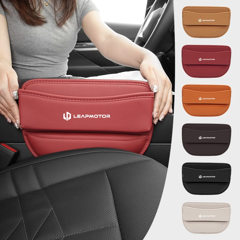 HIBEYO Keyless autosleutelhoes geschikt voor Leap Motor T03 S01 C11 beschermhoes afdekking lederen sleutelbehuizing sleutelbox met sleutelhanger accessoires 4 toetsen B zwart