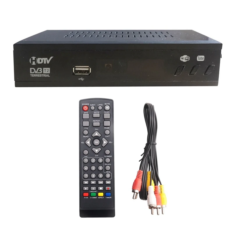 Dvb T2 Hevc 265 Sintonizzatore Tv Digitale Dvb-T2 H.265 1080P Decoder Hd Ricevitore Tv Terrestre Usb Epg Set Top Box, Spina Ue