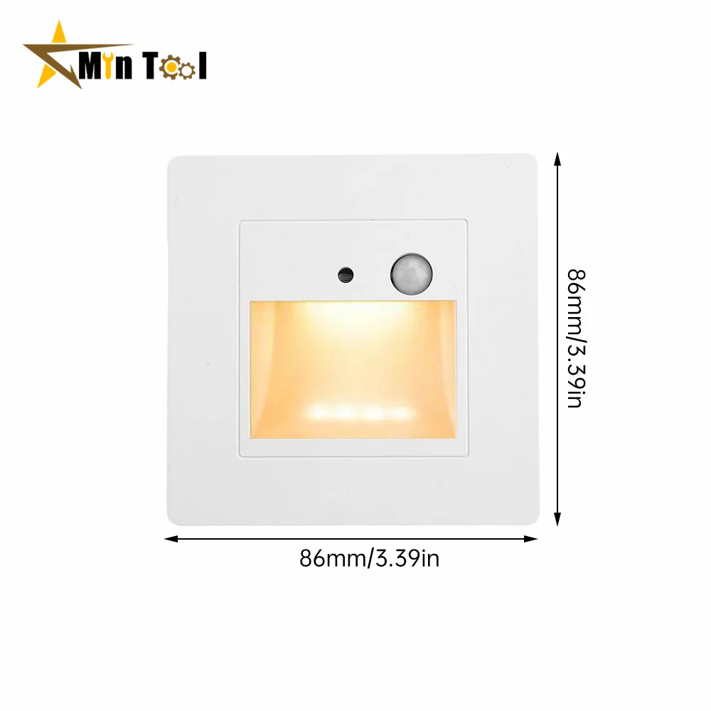 AC110V-240V PIR Motion Detector Sensor Led Stair Light Round Square Wall Corner Lamp Step Stairway Intelligent Night Lighting motion sensor light led light