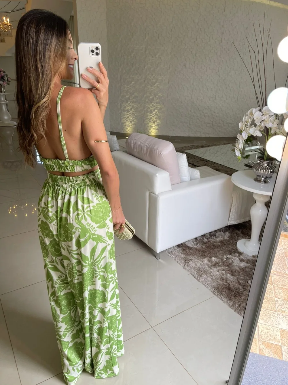 Summer Women's Set Suspenders Sexy Bra Short Top And Printed Trouser Set Comfortable Casual Lady's Two-Piece Suit
