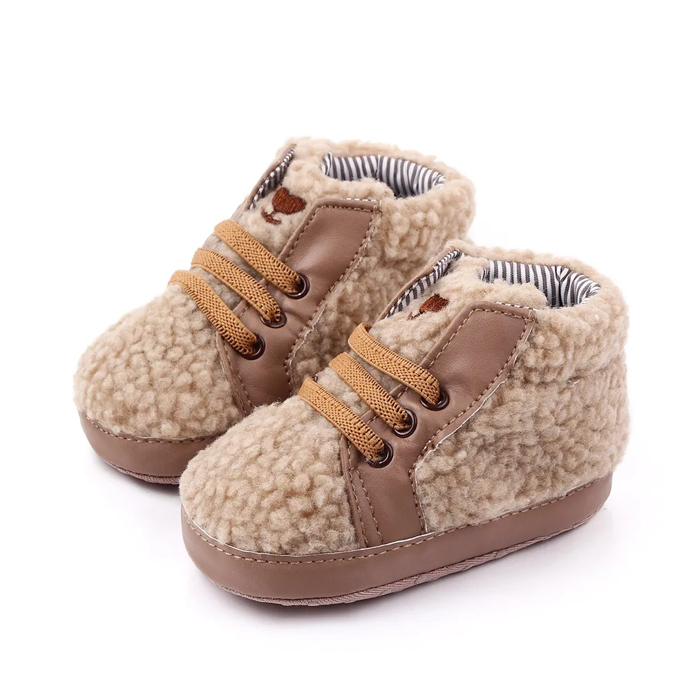 NewbornBabyBoyShoesFashionTeddyVelvetSneakerShoesforBabyBoy