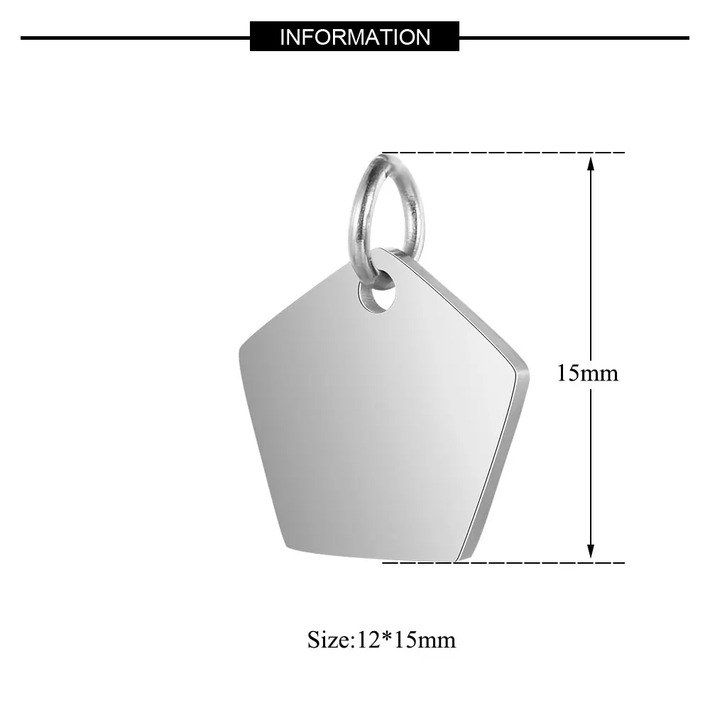 5pcs/Lot Water Drop Mirror Polished Stainless Steel Triangle Heart DIY Jewelry Charms Wholesale Necklace Making Top Quality