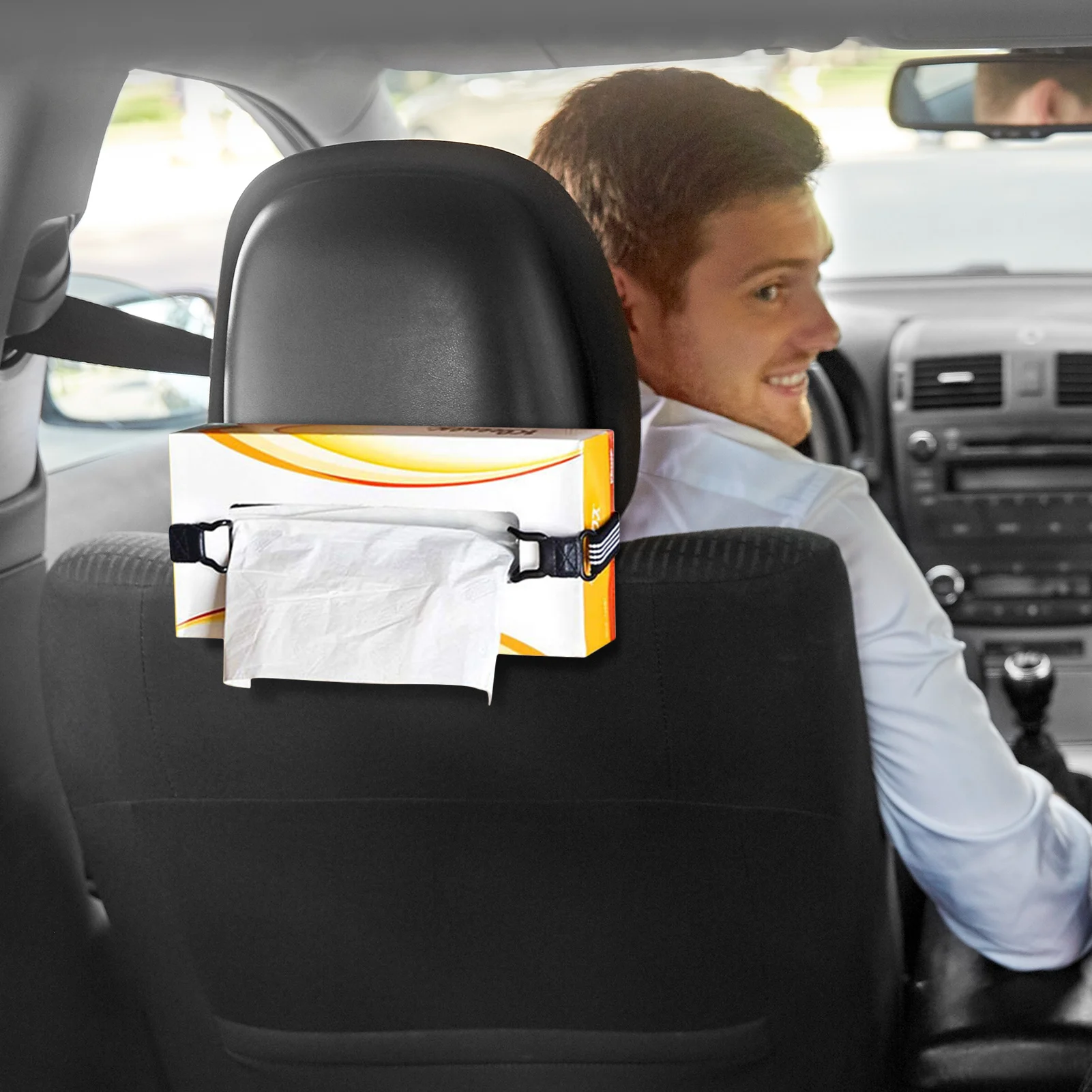 Car Tissue Box Holder Auto Holder Belt Elastic Fixing Straps Adjustable Length Elastic Band for Car Sun Visor Headrest Armrest car interior accessories,car tissue holder