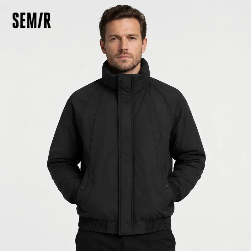 Semir Down Jacket Men Bomber Jacket Three-Resistant 2025 Winter New Warm Stand Collar Top Loose Raglan Sleeve Men's Clothing