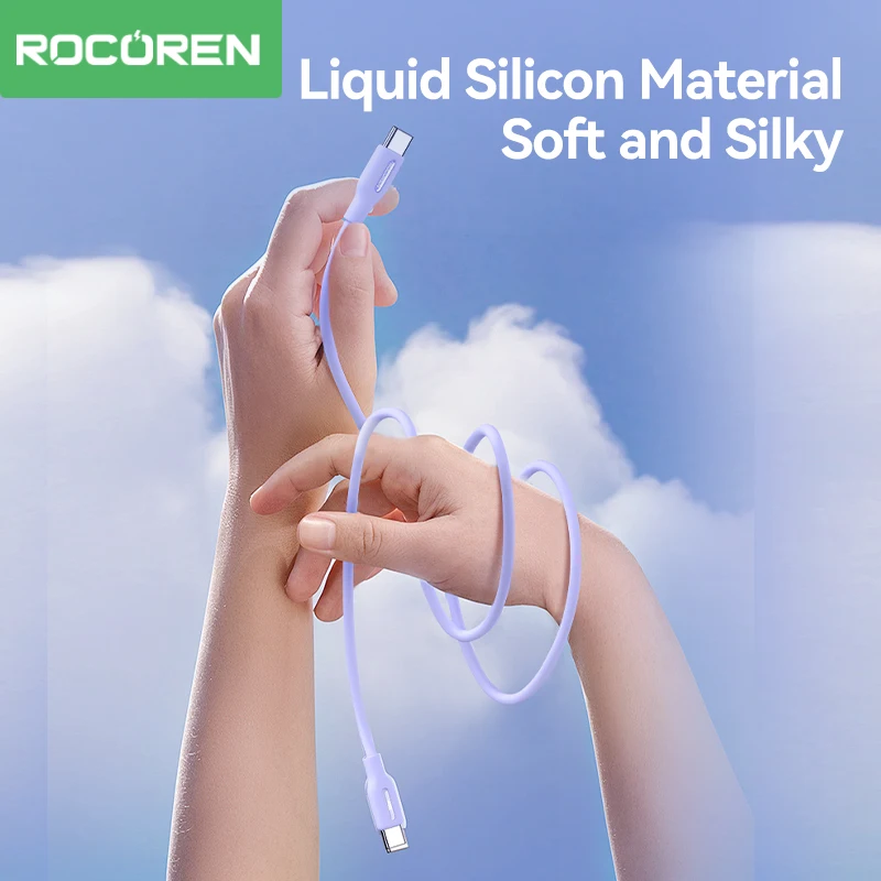 Rocoren PD 100W USB C to Type C Fast Charging Charger Cable Type-C Cord Quick Charging For iPhone 15 Samsung Laptop MacBook iPad Best Sellers In Phones Accessories