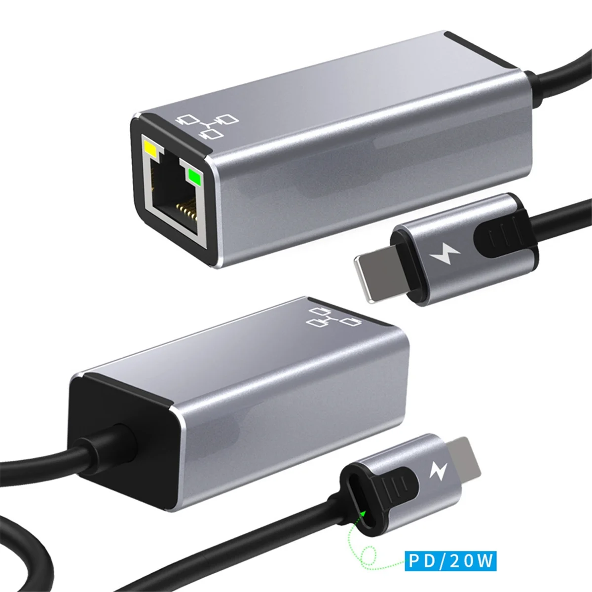 RJ45 LAN Adapter For iPhone 14 13 12 11 8 7 6 5 /iPad/iPod Ethernet LAN Network Adapter with Charge Port 20W Rare