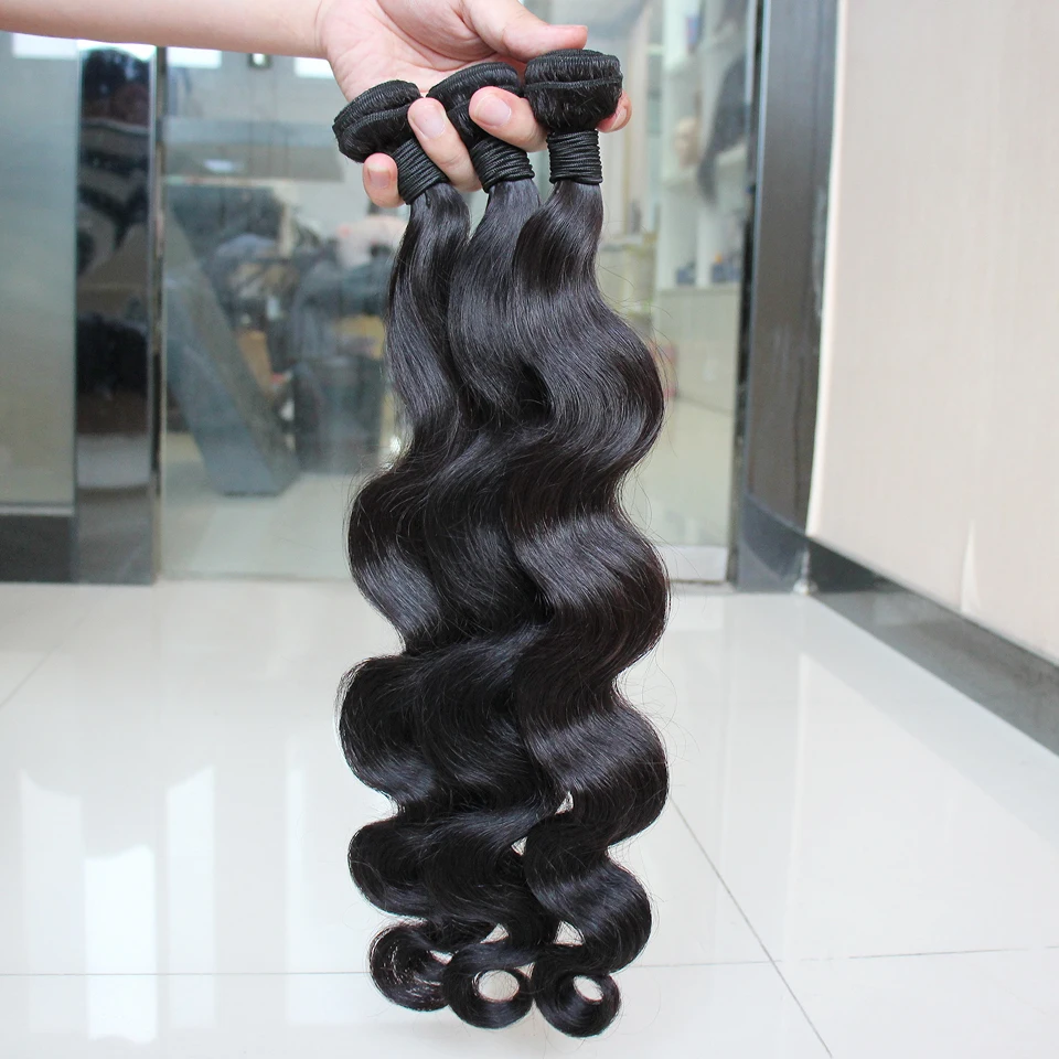 NextFace Body Wave Hair Bundles Natural Human Hair Weaves 10A Grade Peruvian Weaves Body Wave Bundles 30 32 inch Long