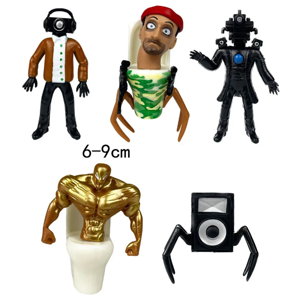 

N 5pcs/Set Creative Funny Video Skibidi Toilet VS Titan TV Camera Speaker Man Golden Figure Model Toys Gift