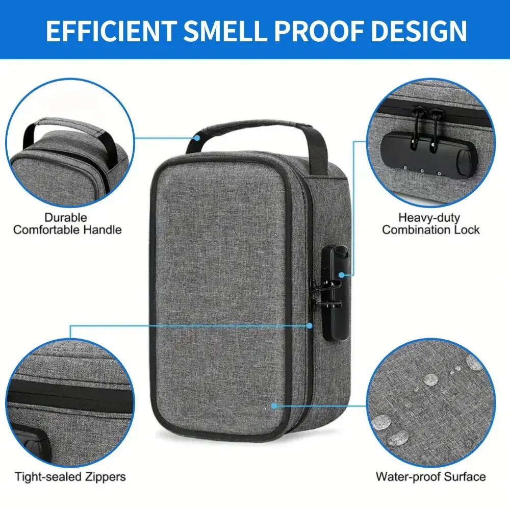 Smell Proof Bag with Combination Lock Container Storage Bag Odorless Travel  Storage Safe Smart Stash Case - AliExpress