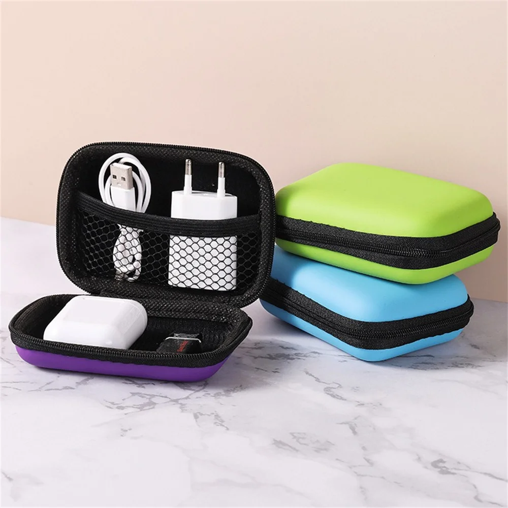 Data Cable Usb Flash Drive Headphone Storage Bag Travel Portable Eva Bag Mobile Phone Charger Data Cable Protection Zipper Pouch data cable storage bag